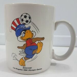 Vintage Los Angeles 1984 Olympic Games Soccer Mug Coffee Tea Cup Used Condition